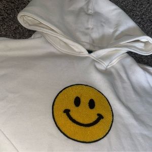 smiley cropped hoodie